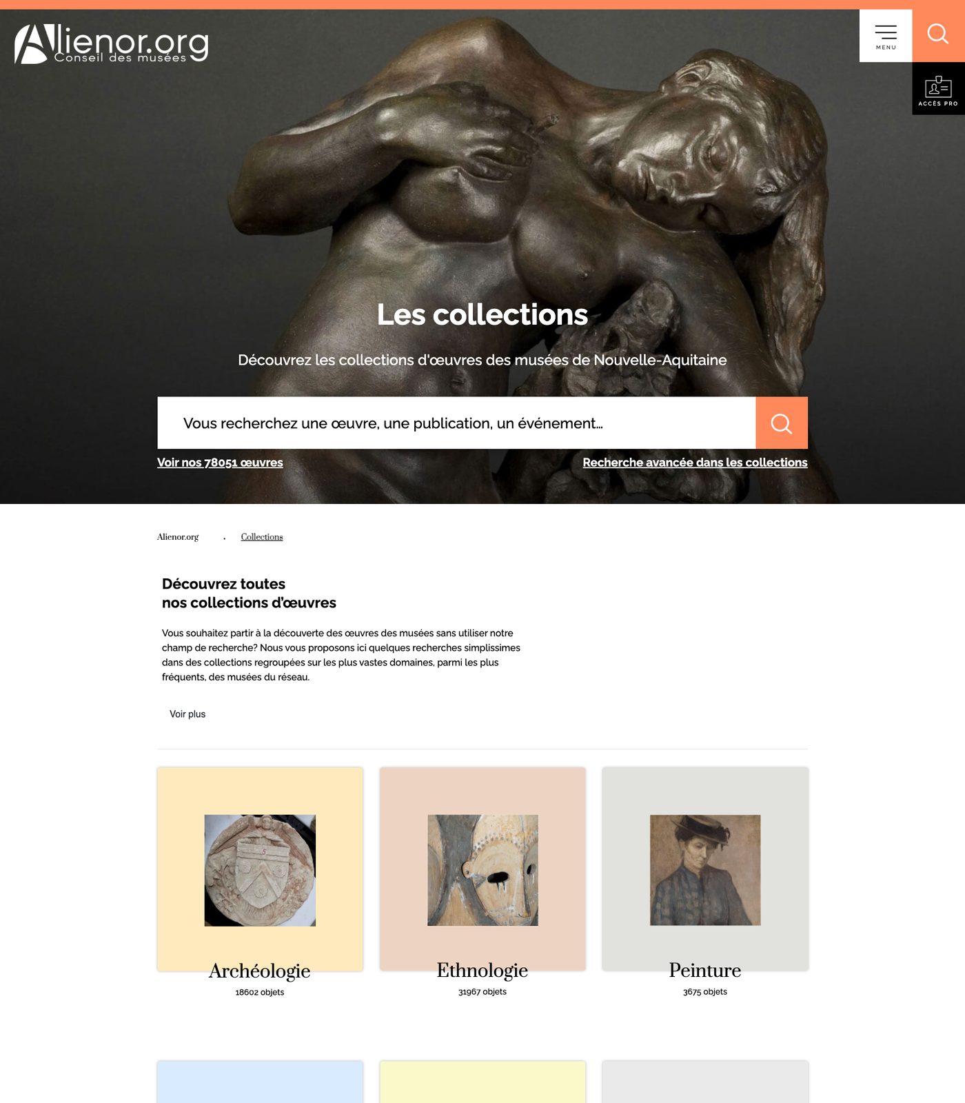 Navigation dans les collections, tous th&egrave;mes confondus