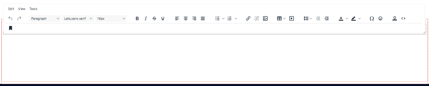 An editable HTML content block rendered on a page